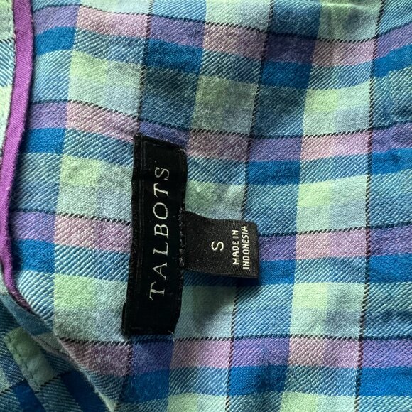 set of 3 fall plaid women's button down shirts size S/M 100% cotton - Picture 2 of 16